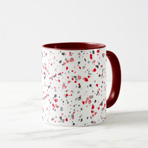 Geometric Red Gray Terrazzo Pattern Mok