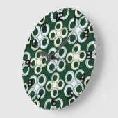 Geometric Retro Circles Pattern Grote Klok (Hoek)