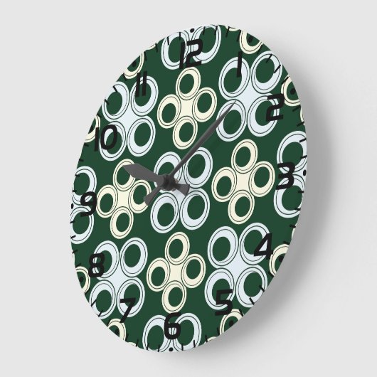 Geometric Retro Circles Pattern Grote Klok (Hoek)