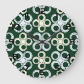 Geometric Retro Circles Pattern Grote Klok (Voorkant)