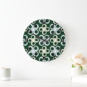 Geometric Retro Circles Pattern Grote Klok (Huis)