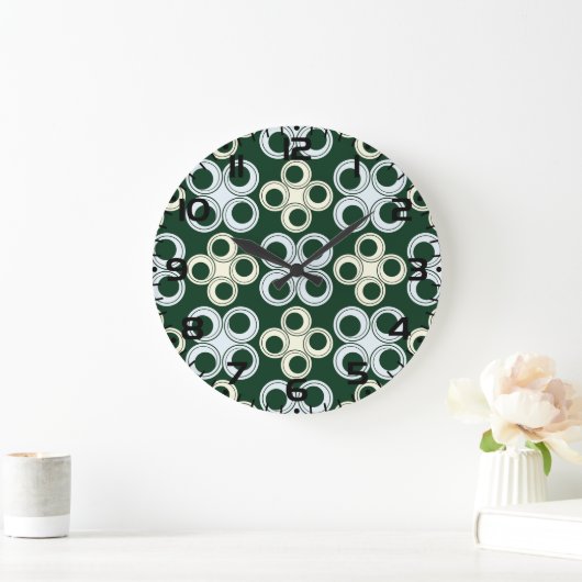 Geometric Retro Circles Pattern Grote Klok (Huis)