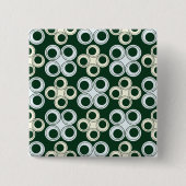Geometric Retro Circles Pattern Vierkante Button 5,1 Cm (Voorkant)