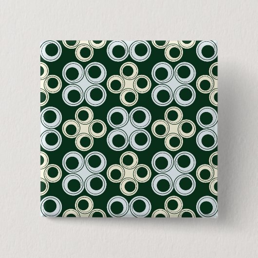 Geometric Retro Circles Pattern Vierkante Button 5,1 Cm (Voorkant)