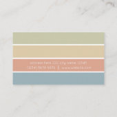 Geometric retro color design modern minimalist visitekaartje (Achterkant)