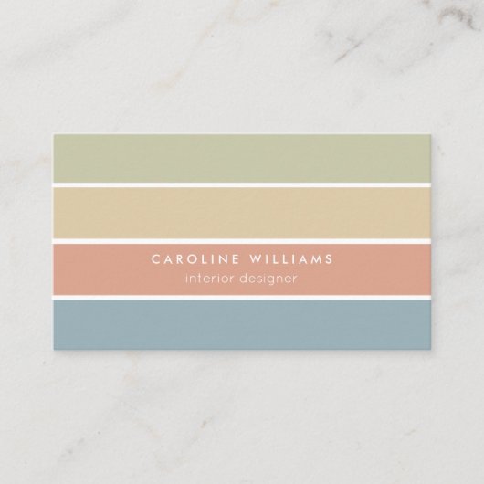 Geometric retro color design modern minimalist visitekaartje (Voorkant)