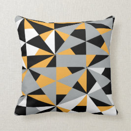 Geometric Retro Funky Mustard Yellow Black White Kussen