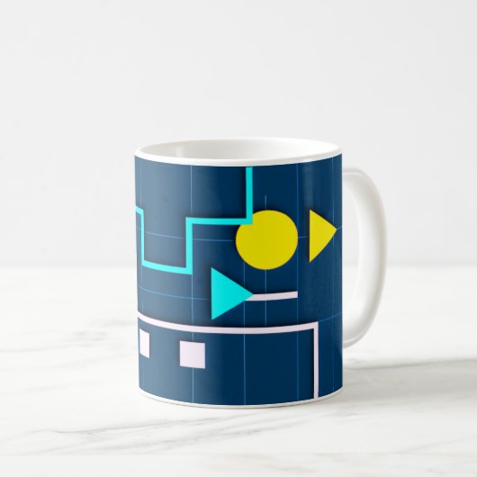 Geometric Retro Tech   Koffiemok (Voorkant rechts)