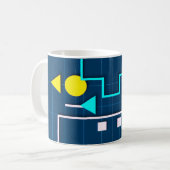 Geometric Retro Tech   Koffiemok (Voorkant links)
