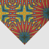 Geometric Rood Blauw & Geel Vintage Tribal Etnisch Tissuepapier (Detail)