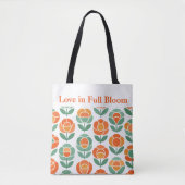 Geometric Rose Love - Love in full bloom Tote Bag (Voorkant)