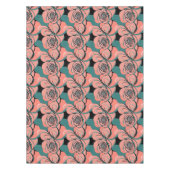 Geometric Roses In Shades Of Black And Teal  Tafelkleed (Voorkant)