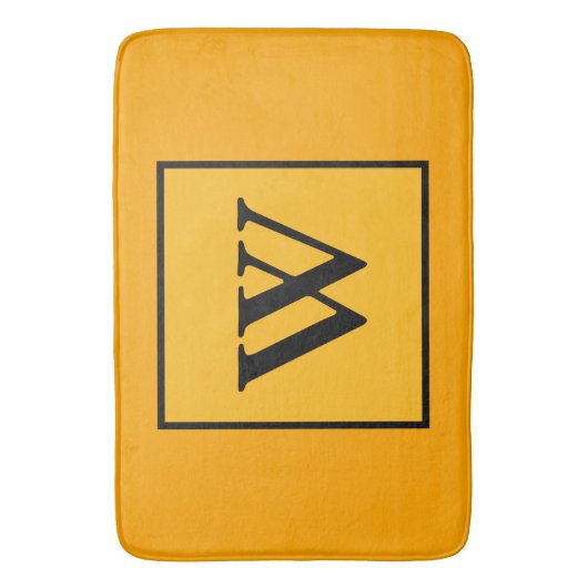 Geometric Royal Gold Black Monogram Badmat (Voorkant Verticaal)