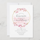 Geometric roze Spring Cherry Blossom Quinceañera Kaart (Voorkant)