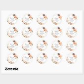 Geometric Rustic Floral Baby shower Dank u Ronde Sticker (Vel)