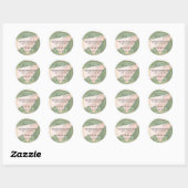 Geometric Sage Green Dusty Pink Bedankt Ronde Sticker (Vel)