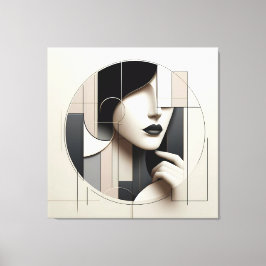 Geometric Sculpted Portrait Canvas Afdruk