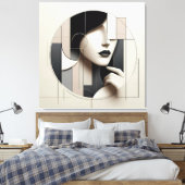 Geometric Sculpted Portrait Canvas Afdruk (Insitu (Slaapkamer))