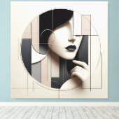 Geometric Sculpted Portrait Canvas Afdruk (Insitu (Houten vloer))