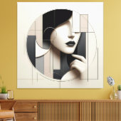 Geometric Sculpted Portrait Canvas Afdruk (Insitu (Woonkamer))
