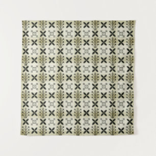 Geometric Seamless pattern background. Batik desig Wandkleed
