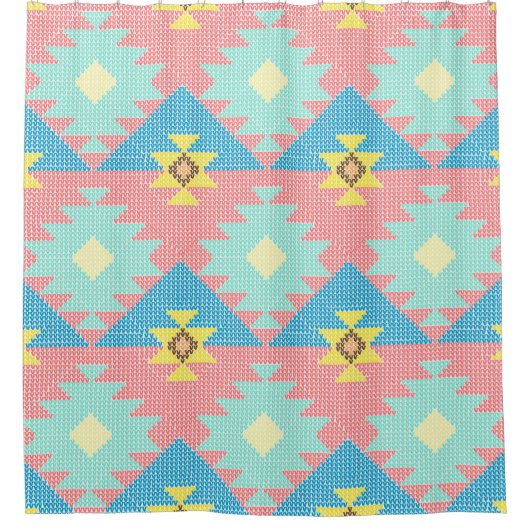 Geometric seamless pattern design, home decor ide douchegordijn (Voorkant)