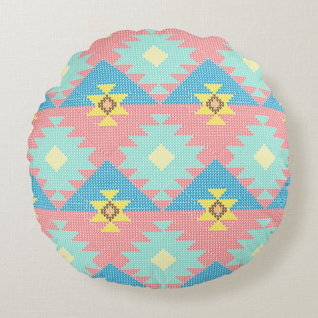 Geometric seamless pattern design,  home decor ide rond kussen (Voorkant)