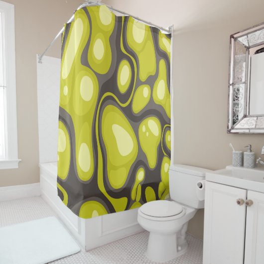 Geometric seamless pattern from spots. Abstract ca Douchegordijn (In situ)