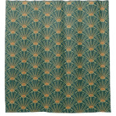 Geometric seamless pattern with golden lines. Gree Douchegordijn (Voorkant)