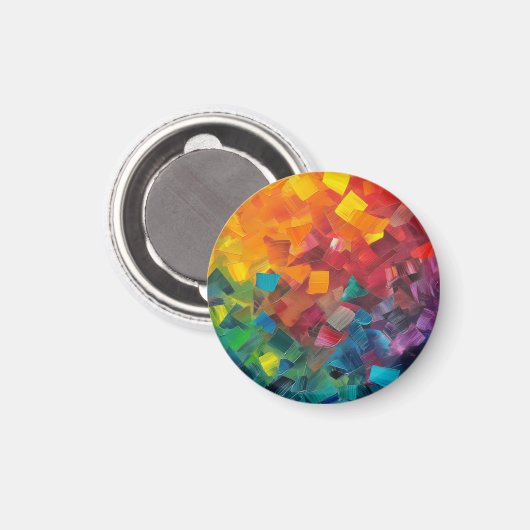 Geometric shapes in rainbow colors magneet (Voorkant / Achterkant)