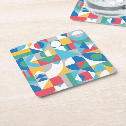 Geometric Shapes Kartonnen Onderzetters (Schuin)