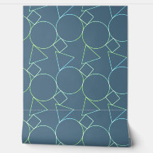 Geometric Shapes Simple Modern Dark Dusty Blue