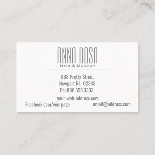 *~* Geometric Silver Turquoise Waterverf Girly Visitekaartje (Achterkant)