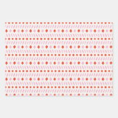 Geometric Simple Red White Roze Gingham Kerstmis Inpakpapier Vel (Voorkant 3)