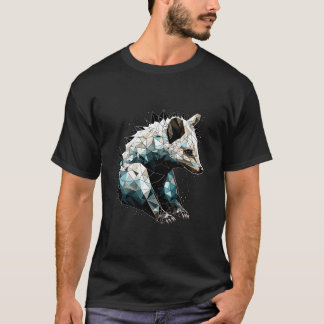 Geometric Skunk Animal Polygonal Pattern T-shirt