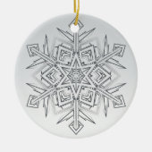 Geometric Snowflake Modern Gray & White Keramisch Ornament (Voorkant)