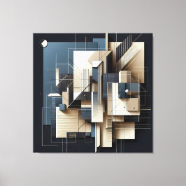 Geometric Spatial Framework Canvas Afdruk