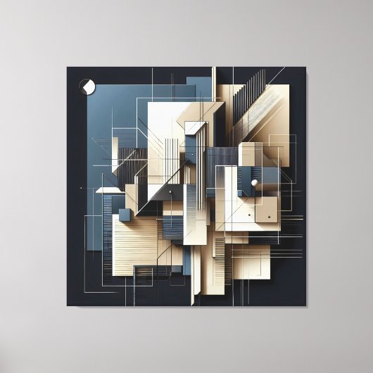 Geometric Spatial Framework Canvas Afdruk (Voorkant)