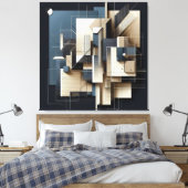 Geometric Spatial Framework Canvas Afdruk (Insitu (Slaapkamer))