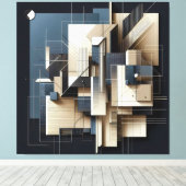 Geometric Spatial Framework Canvas Afdruk (Insitu (Houten vloer))
