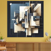 Geometric Spatial Framework Canvas Afdruk (Insitu (Woonkamer))