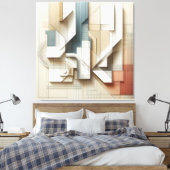 Geometric Spatial Harmony” Canvas Afdruk (Insitu (Slaapkamer))