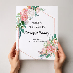 Geometric Spring Floral Rehearings Welcome Poster