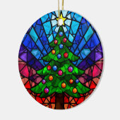 Geometric Stained Glass Christmas Tree Keramisch Ornament (Links)