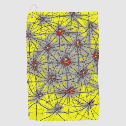Geometric Star Grid – Premium Golf Towel Golfhanddoek (Voorkant)