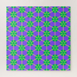 Geometric Starburst in Purple, Green and Yellow Legpuzzel