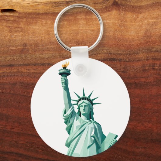 Geometric Statue of Liberty Keychain (Achterkant)