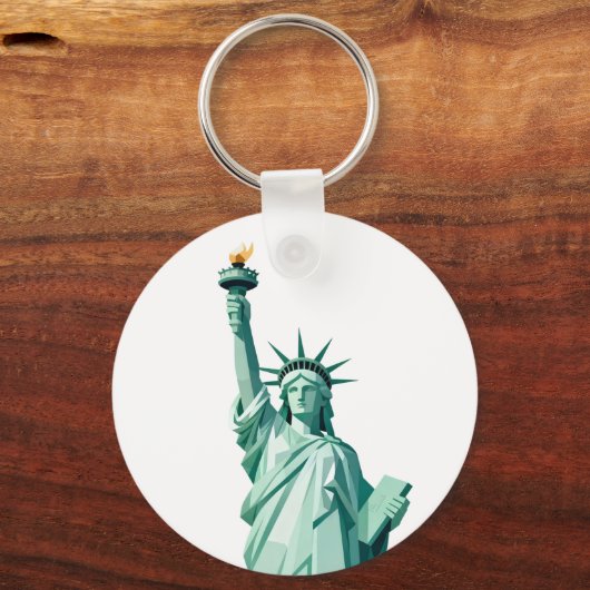 Geometric Statue of Liberty Keychain (Voorkant)
