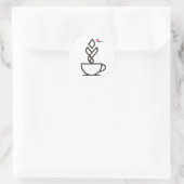 Geometric Steam Coffee Cup  – Minimalist Te Ronde Sticker (Tas)