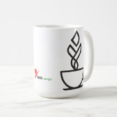 Geometric Steam Coffee Cup T-Shirt – Minimalist Te Koffiemok (Voorkant rechts)